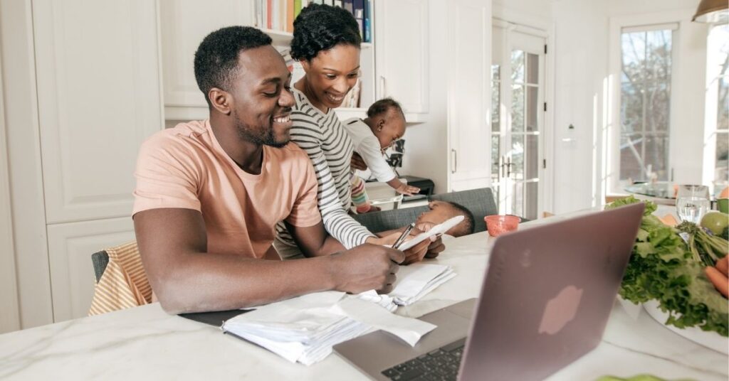 couple reviewing financial budget