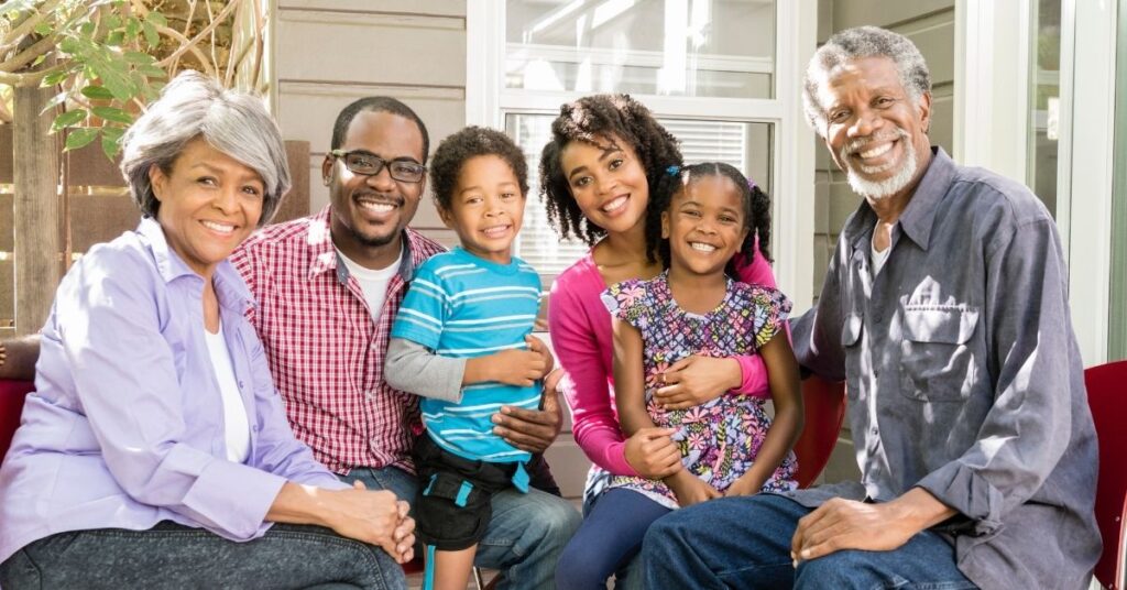 millennial couple with their parents